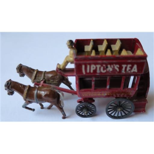 Lesney No. 12 Red london Horse Drawn Bus 1899 - Liptons Tea