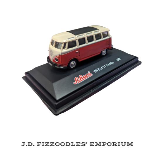 Schuco VW Bus T1 Samba 1:87 Red and cream